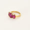 Bague 50 Bague jarretière en or jaune et or gris, rubis de synthèse 58 Facettes 260252