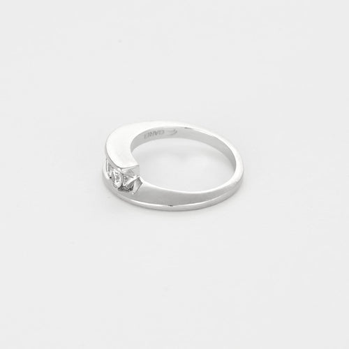 Bague 50 GAREL - Bague en Or blanc, trois diamants 0.15 carat environ. 58 Facettes 260218