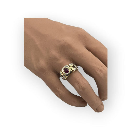 Bague 52 Bague articulée en or jaune et or blanc 750 rubis et diamants 58 Facettes 149068514