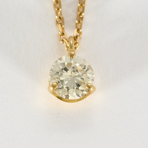 Collier Chaine et pendentif en or jaune solitaire diamant 0.60 carat environ 58 Facettes 260189
