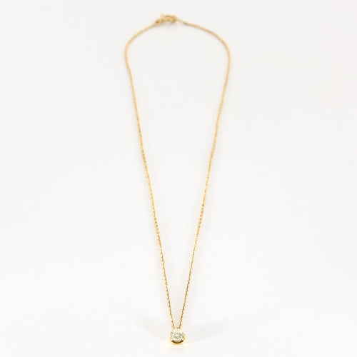 Collier Chaine et pendentif en or jaune solitaire diamant 0.60 carat environ 58 Facettes 260189