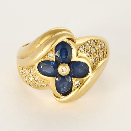 Bague 53 Bague " Fleur " en or jaune, saphir et diamants 58 Facettes 260278