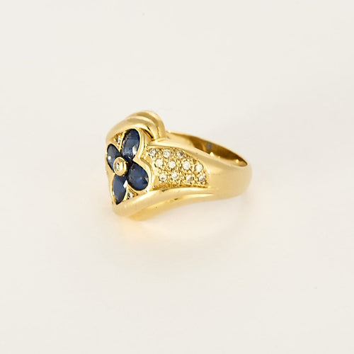 Bague 53 Bague " Fleur " en or jaune, saphir et diamants 58 Facettes 260278