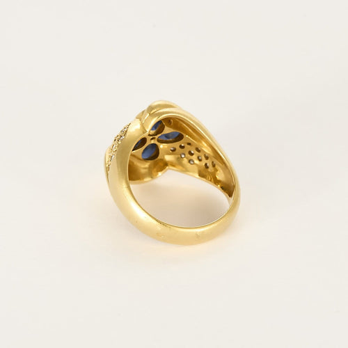 Bague 53 Bague " Fleur " en or jaune, saphir et diamants 58 Facettes 260278
