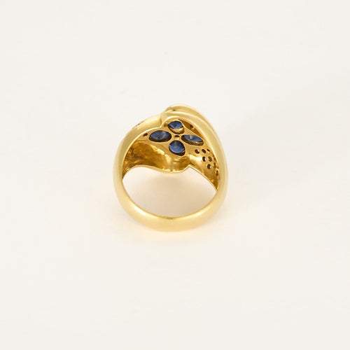 Bague 53 Bague " Fleur " en or jaune, saphir et diamants 58 Facettes 260278