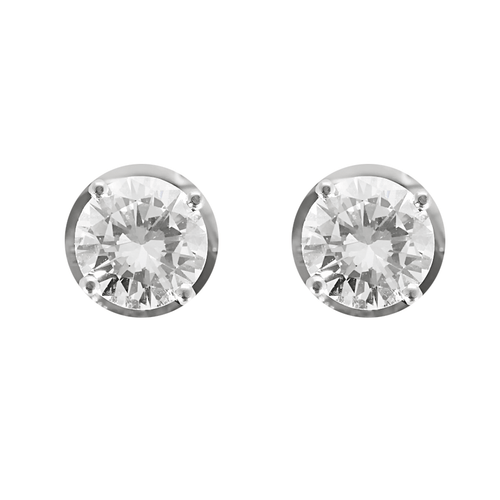 Paire de Boutons d'Oreilles en or gris et diamants 0.50 carat environ chacun 58 Facettes 260179