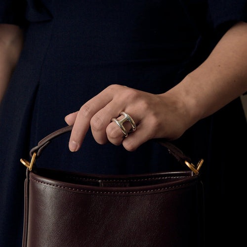 Bague 56 Hermès - Osmose - Grand Modèle- Bague en Argent 58 Facettes 58FC50