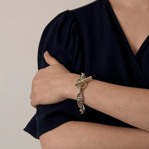 Bracelet Hermès Chaîne d’Ancre - Bracelet grand modèle en argent 925 58 Facettes 58FC51