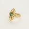 Bague 53 Bague marquise en or jaune, émeraude et diamants 58 Facettes 260286
