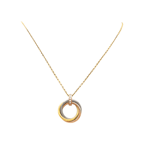 Collier Collier Cartier, "Trinity", trois ors, diamants. 58 Facettes 35414