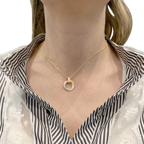 Collier Collier Cartier, "Trinity", trois ors, diamants. 58 Facettes 35414