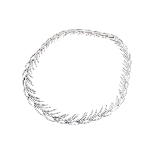 Collier Collier "Palmes" or blanc, diamants. 58 Facettes 35550