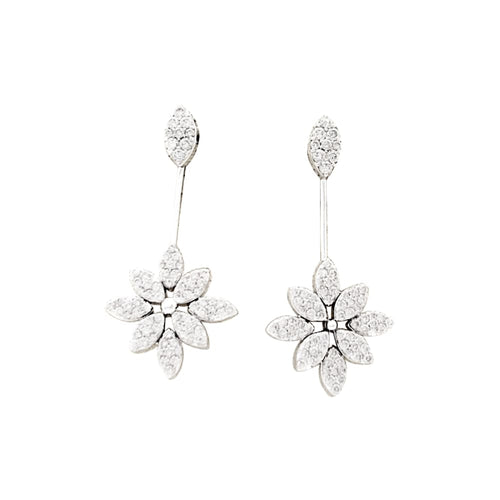 Boucles d'oreilles Boucles d'oreilles, or blanc, diamants. 58 Facettes 35551