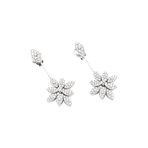 Boucles d'oreilles Boucles d'oreilles, or blanc, diamants. 58 Facettes 35551