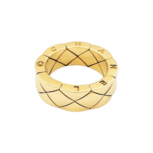 Bague 50 Bague Chanel, "Matelassé", or jaune. 58 Facettes 35557
