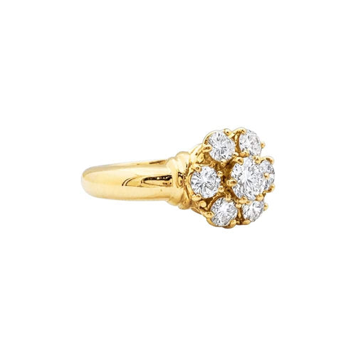 Bague 51 Bague « Fleur », or jaune et diamants. 58 Facettes 35562
