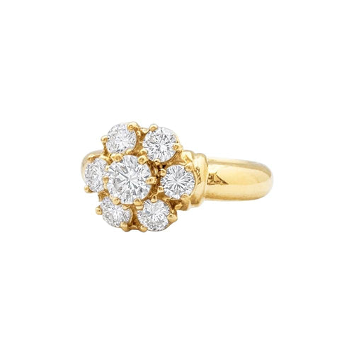 Bague 51 Bague « Fleur », or jaune et diamants. 58 Facettes 35562
