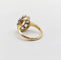 Bague 43 Bague marguerite antique en or 18k et platine, topaze et diamants 58 Facettes A06590