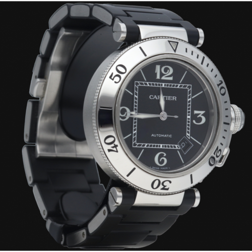 Montre Cartier Pasha Seatimer - Montre automatique homme en acier 40 mm 58 Facettes MT46253