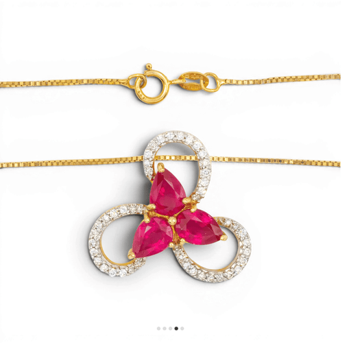 Pendentif Pendentif en or 18K avec diamants 0,52 ct et rubis 2,00 ct 58 Facettes BX02