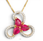 Pendentif Pendentif en or 18K avec diamants 0,52 ct et rubis 2,00 ct 58 Facettes BX02