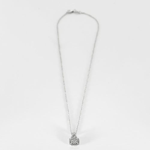 Collier Chaîne et Pendentif en or gris, petits diamants. 58 Facettes B260256