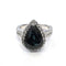 Bague 54 Bague en or blanc avec saphir poire et diamants 58 Facettes 274/26 A