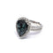 Bague 54 Bague en or blanc avec saphir poire et diamants 58 Facettes 274/26 A