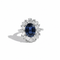 Bague 58 Bague cocktail années 70 en or blanc 18 carats saphir et diamants 58 Facettes 1.0001357/1