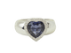 Bague 56 Poiray - Bague cœur en or blanc, tanzanite et diamants 58 Facettes 33744