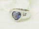 Bague 56 Poiray - Bague cœur en or blanc 18 ct avec tanzanite et diamants 58 Facettes 33744