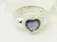 Bague 56 Poiray - Bague cœur en or blanc 18 ct avec tanzanite et diamants 58 Facettes 33744