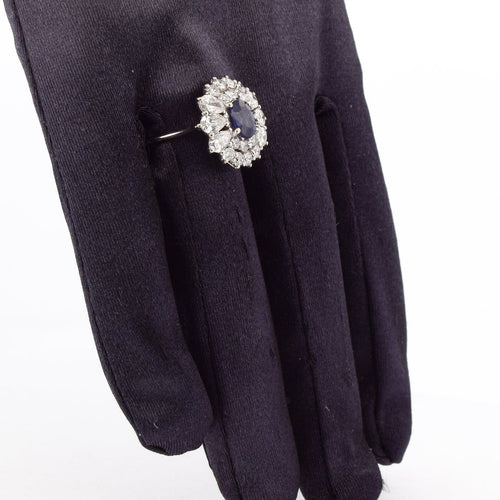 Bague Bague en or blanc 18 carats avec saphir et diamants 58 Facettes AN63 (00029)
