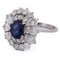Bague Bague en or blanc 18 carats avec saphir et diamants 58 Facettes AN63 (00029)