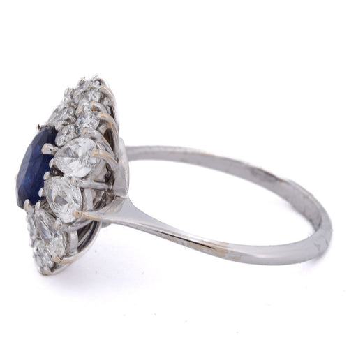 Bague Bague en or blanc 18 carats avec saphir et diamants 58 Facettes AN63 (00029)