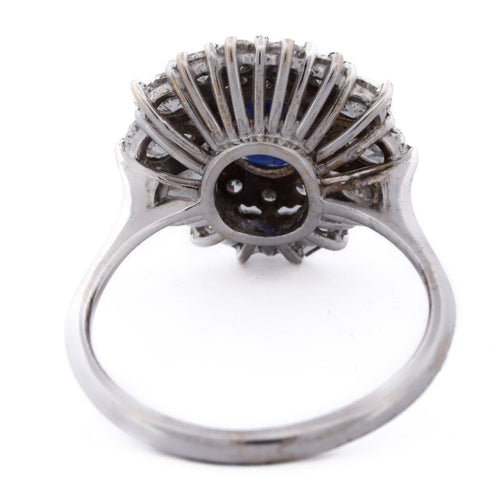 Bague Bague en or blanc 18 carats avec saphir et diamants 58 Facettes AN63 (00029)