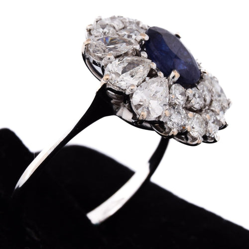 Bague Bague en or blanc 18 carats avec saphir et diamants 58 Facettes AN63 (00029)