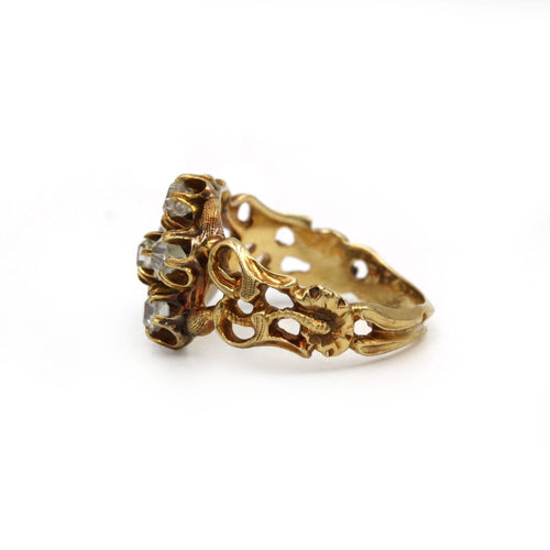 Bague 53 Bague marguerite Napoléon III en or jaune 750‰ et diamants 58 Facettes 260111R