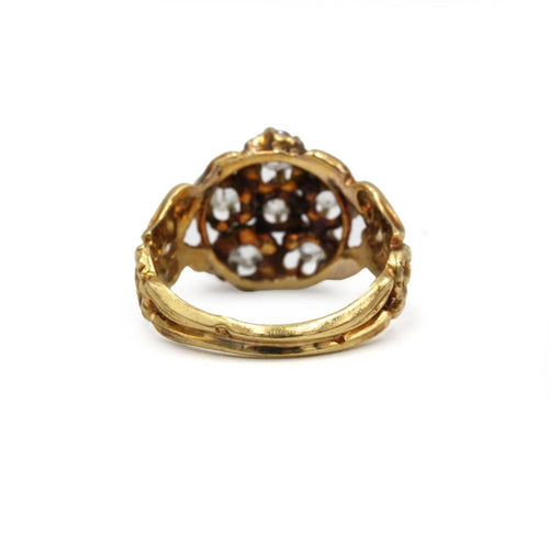 Bague 53 Bague marguerite Napoléon III en or jaune 750‰ et diamants 58 Facettes 260111R
