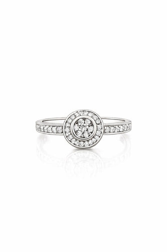 Bague 53 Solitaire - Bague en or blanc 18 carats et diamants naturels 58 Facettes 90921-ac12911