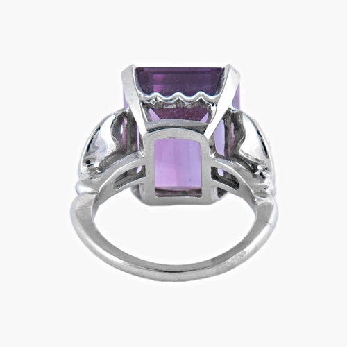 Bague 50 Victoire - Bague en or blanc avec améthyste et diamants 58 Facettes BO/220027