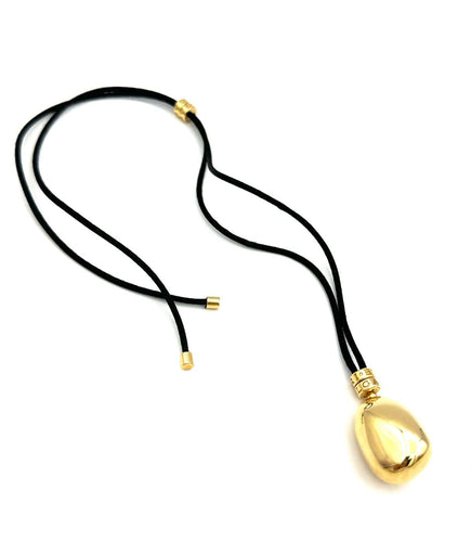 Collier BVLGARI Sassi - Collier en or jaune 18K sur cordon satin 58 Facettes BVLGARI COL