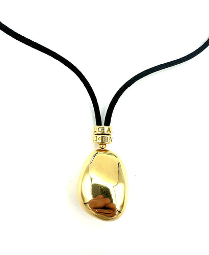 Collier BVLGARI Sassi - Collier en or jaune 18K sur cordon satin 58 Facettes BVLGARI COL