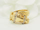 Bague 63 Bague tête de cheval en or jaune 18 carats, diamants et saphirs 58 Facettes 33731