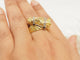 Bague 63 Bague tête de cheval en or jaune 18 carats, diamants et saphirs 58 Facettes 33731