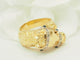 Bague 63 Bague tête de cheval en or jaune 18 carats, diamants et saphirs 58 Facettes 33731