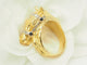 Bague 63 Bague tête de cheval en or jaune 18 carats, diamants et saphirs 58 Facettes 33731