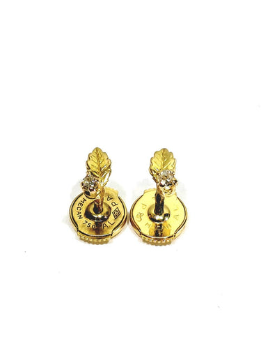 Boucles d'oreilles Boucles d’oreilles - Motifs feuilles en or jaune 18 carats et diamants 58 Facettes 1748569