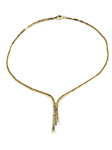 Collier Collier semi-rigide en or champagne 18 carats et diamants 58 Facettes 1748573