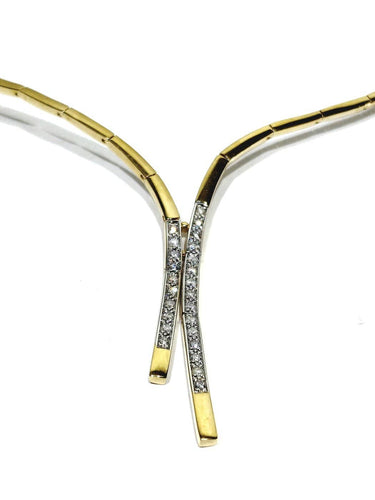 Collier Collier semi-rigide en or champagne 18 carats et diamants 58 Facettes 1748573